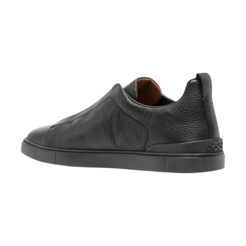 Zegna Triple Stitch low-top sneakers Leather Black