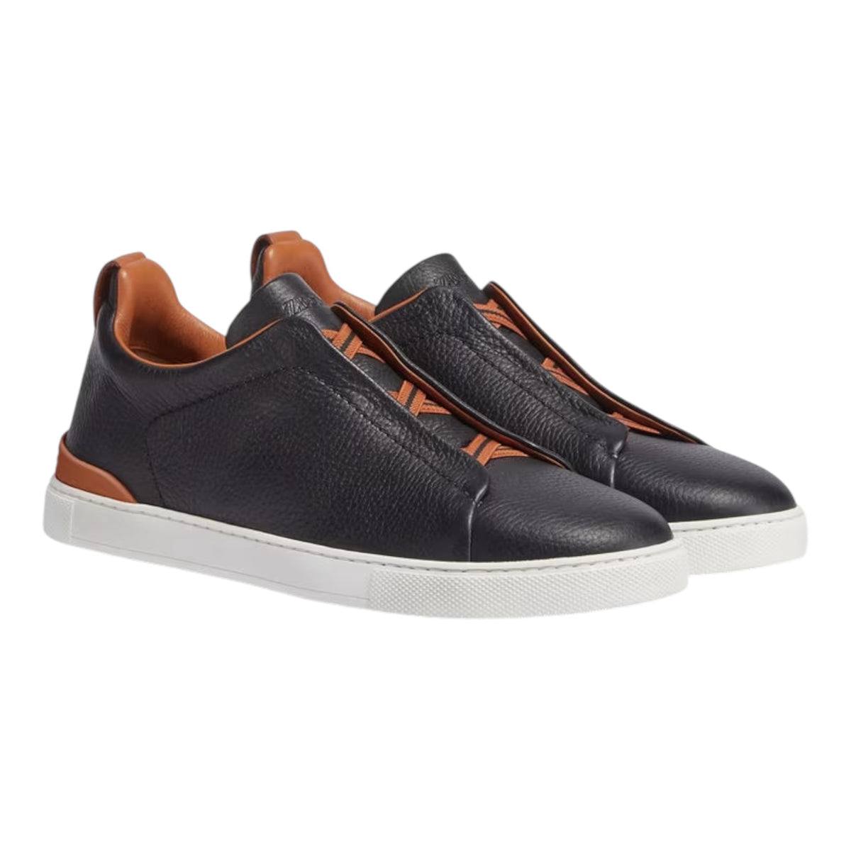 BLACK DEERSKIN TRIPLE STITCH™Black