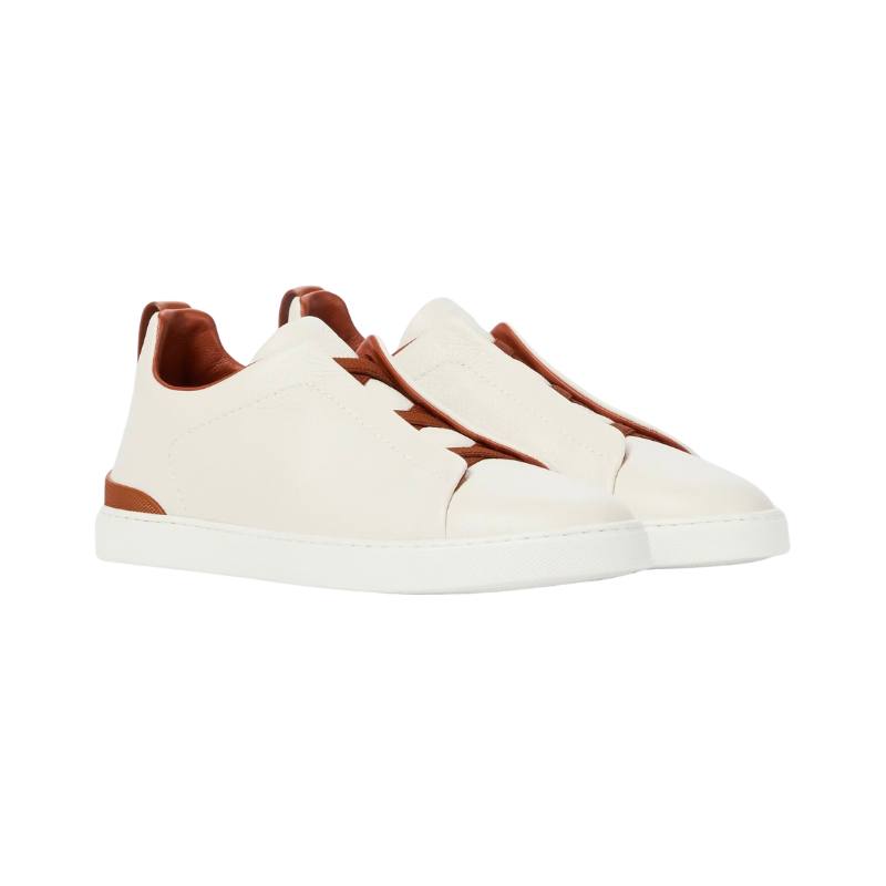 Zegna Triple Stitch leather WHITE TRIPLE STITCH