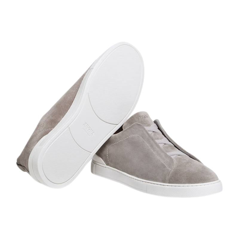 Zegna Grey Mélange Suede Triple Stitch™