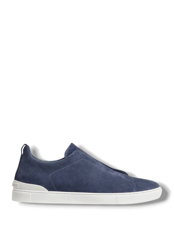Zegna navy  Mélange Suede Triple Stitch™ Sneakers