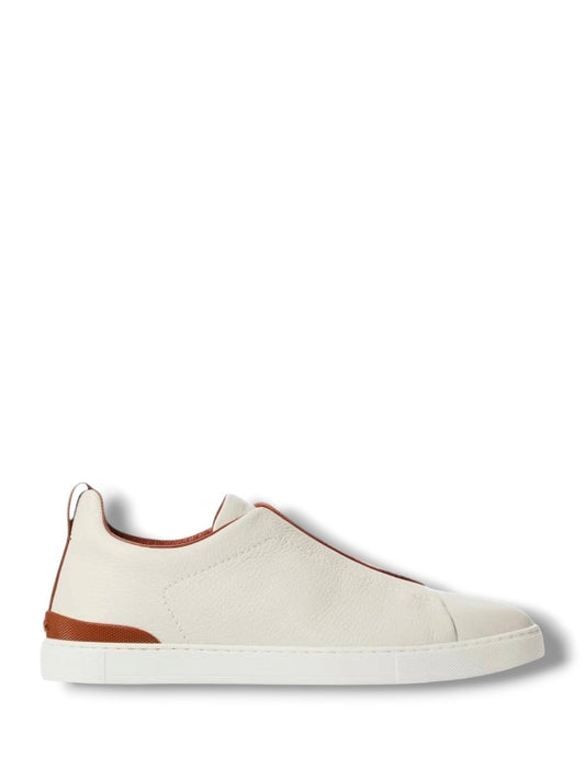 Zegna Triple Stitch leather WHITE TRIPLE STITCH