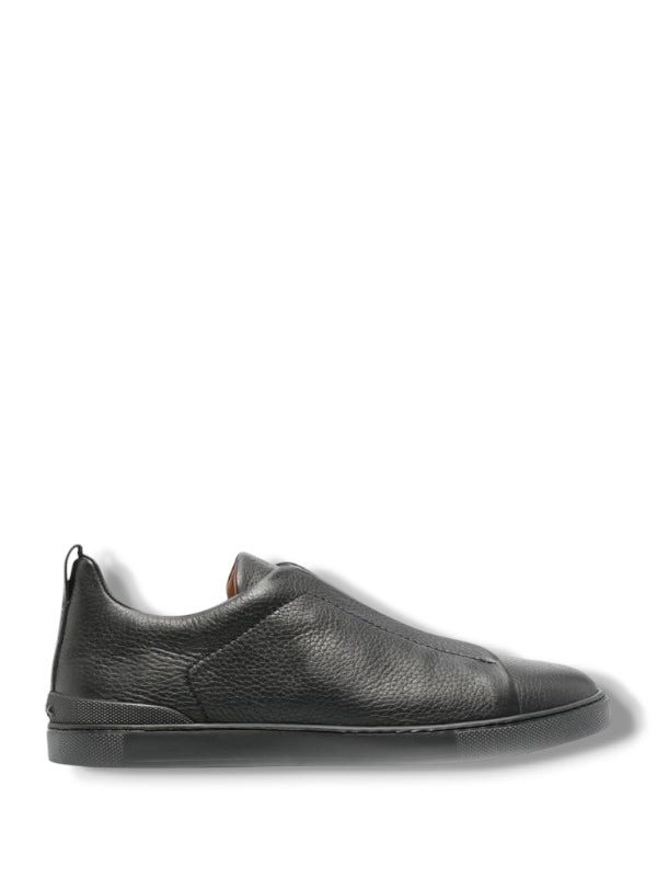 Zegna Triple Stitch low-top sneakers Leather Black